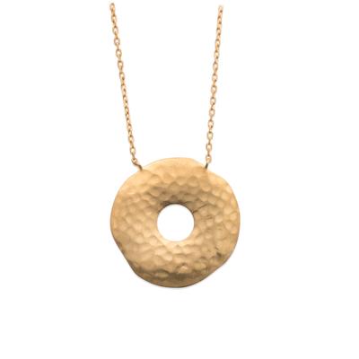 [Q6284] - Colar Banhado a Ouro 'Cléopatra' dourado fosco - 25 mm