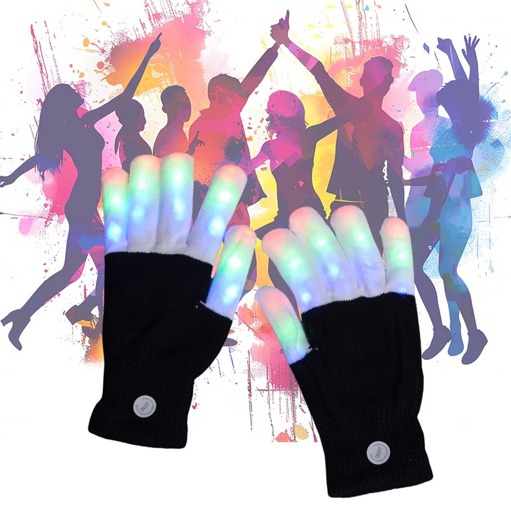 Finger Light Up Glow Rave Gloves LED Colorful Flashing Finger Lighting Gloves Christmas Gift Halloween Party Favors