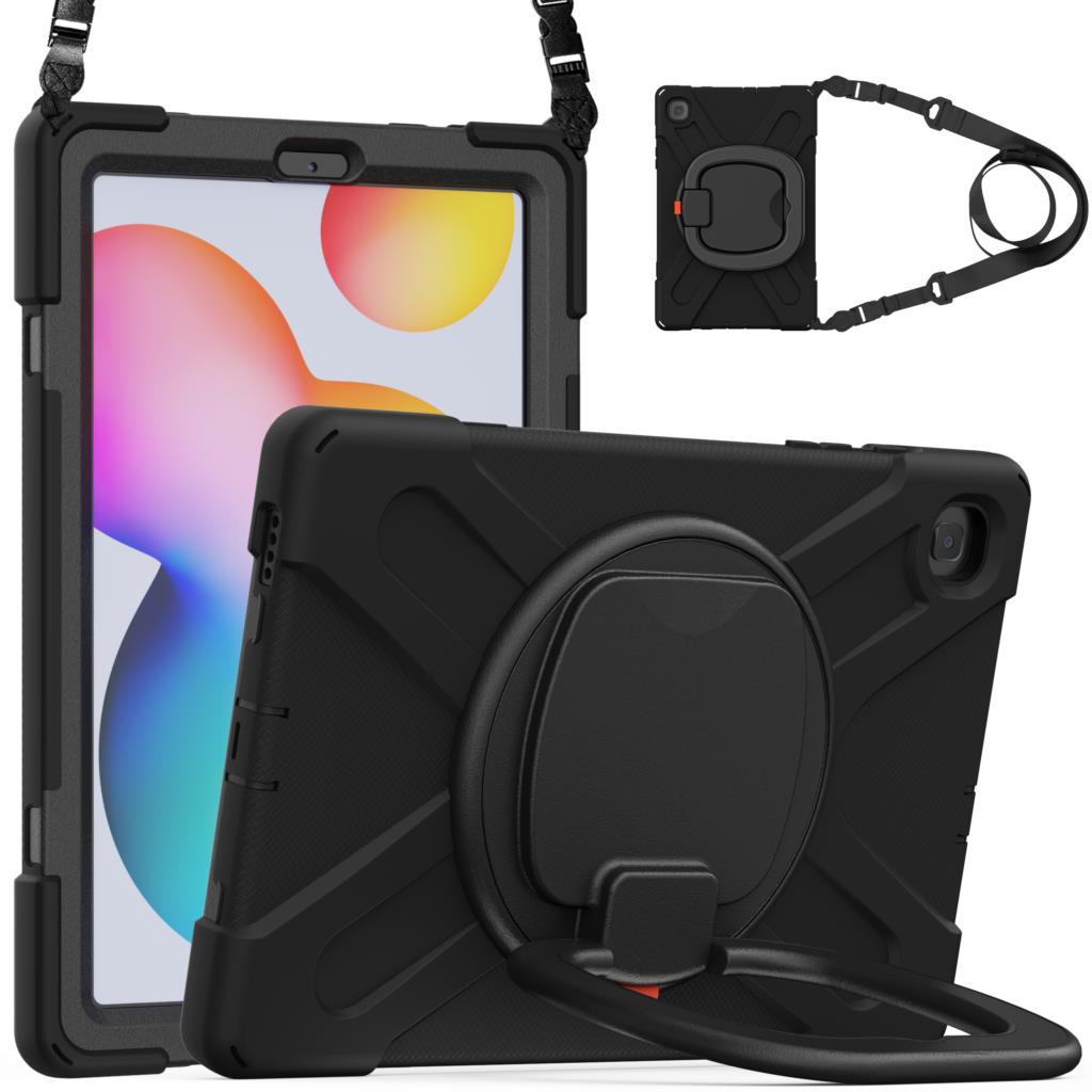 360 Rotating Stand Strap Case for Samsung Galaxy Tab A7 Lite 8.7 A10.1 A8 10.5 S6 Lite 10.4 Hybird Armor Protective Tablet Cover