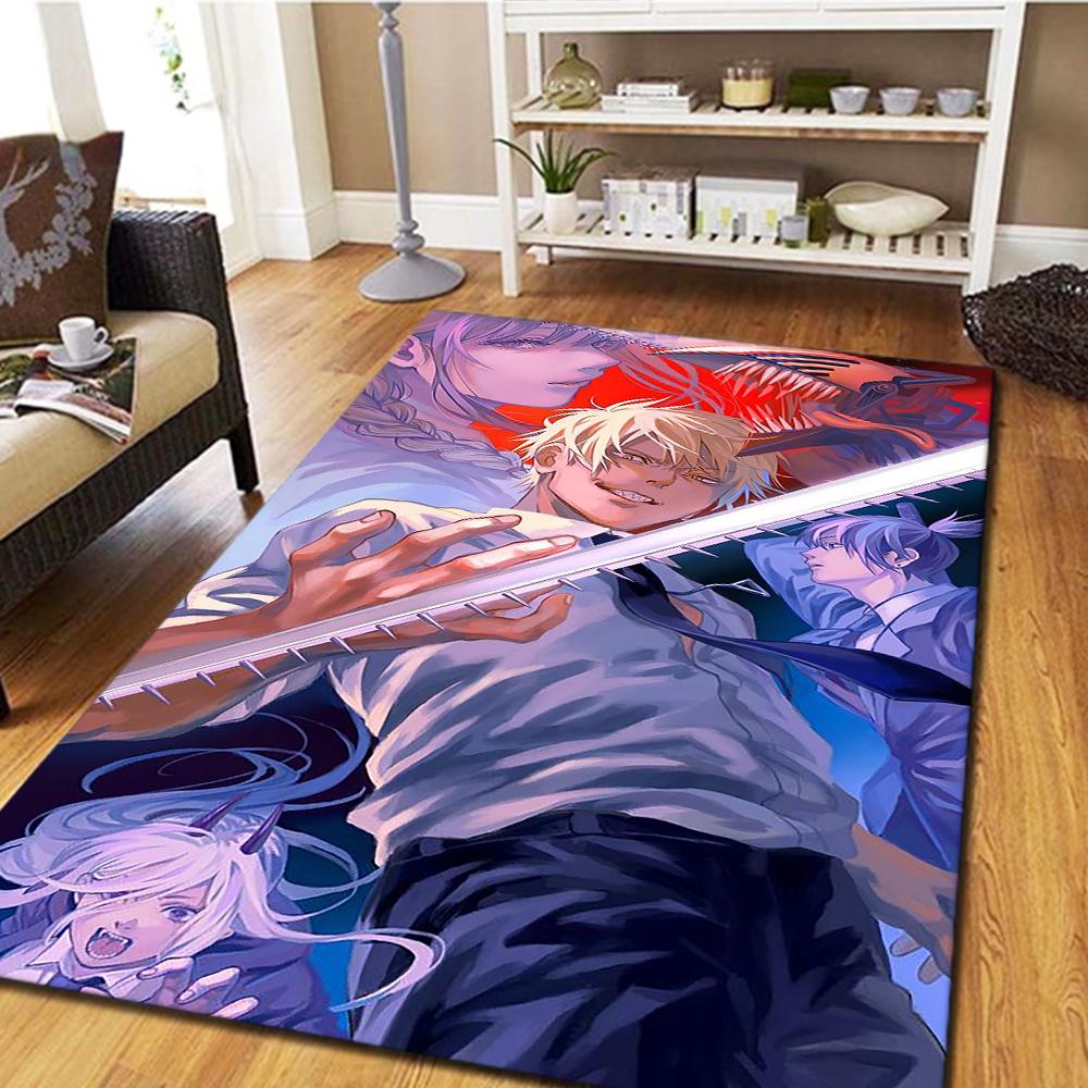 Chainsaw Man Carpet for Living Room & Bedroom, Home Decor Cool Movie & Play Floor Mat -HE7