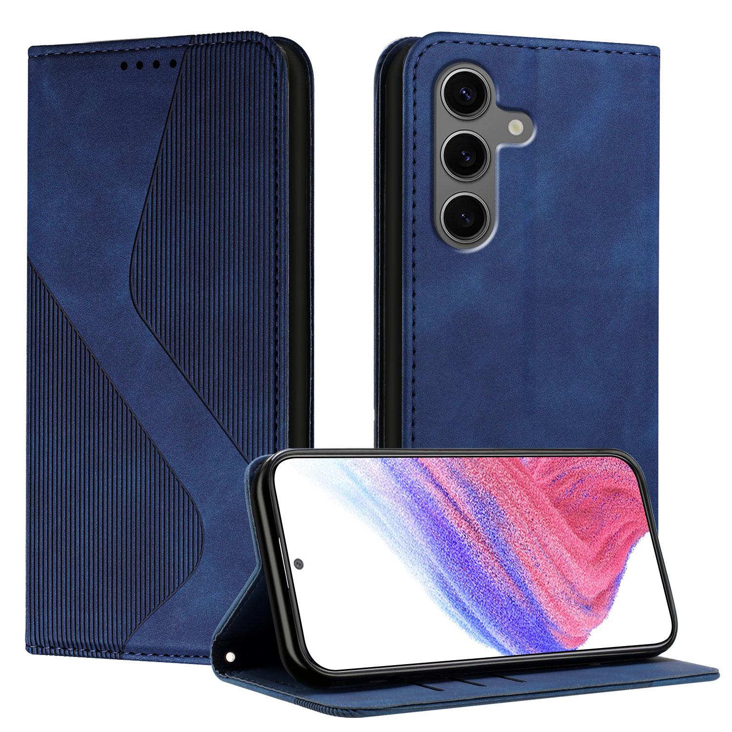 

Магнитный кожаный чехол-кошелек-книжка для Samsung Galaxy S25 S24 S23 S22 S21 S20 Ultra Plus FE с отделениями для карт | Дизайн SLINE Galaxy S25 Ultra синий