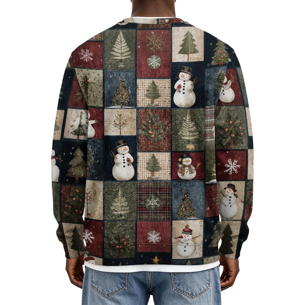 Men's Christmas Hoodless Neck Pullover Sweatshirt, for Him
