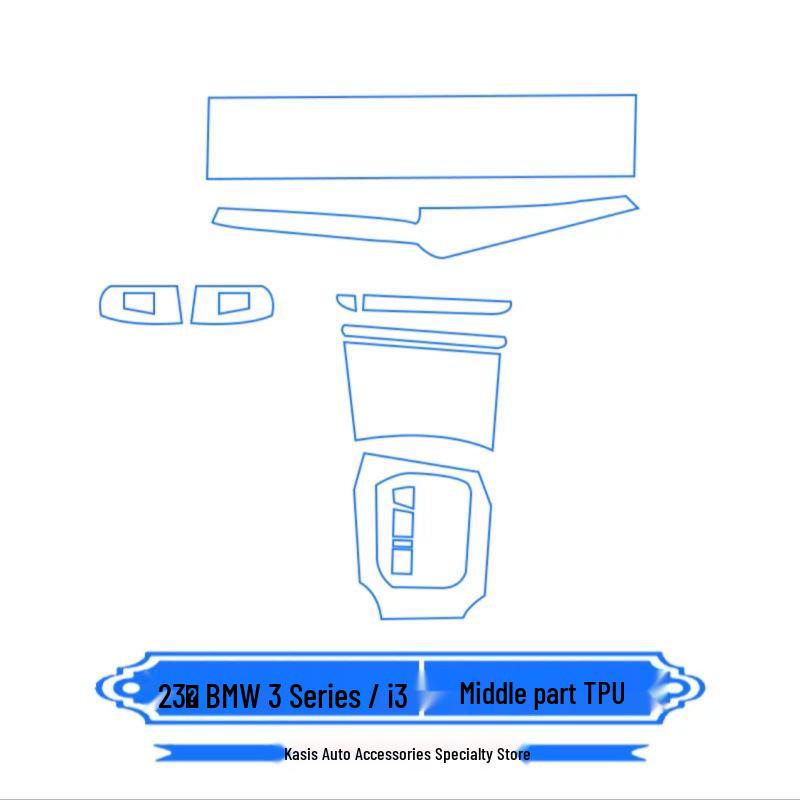 BMW 3 Series/GT (2014-2019) Interior TPU Film Set: Anti-scratch Screen Protector for Console & Dashboard.