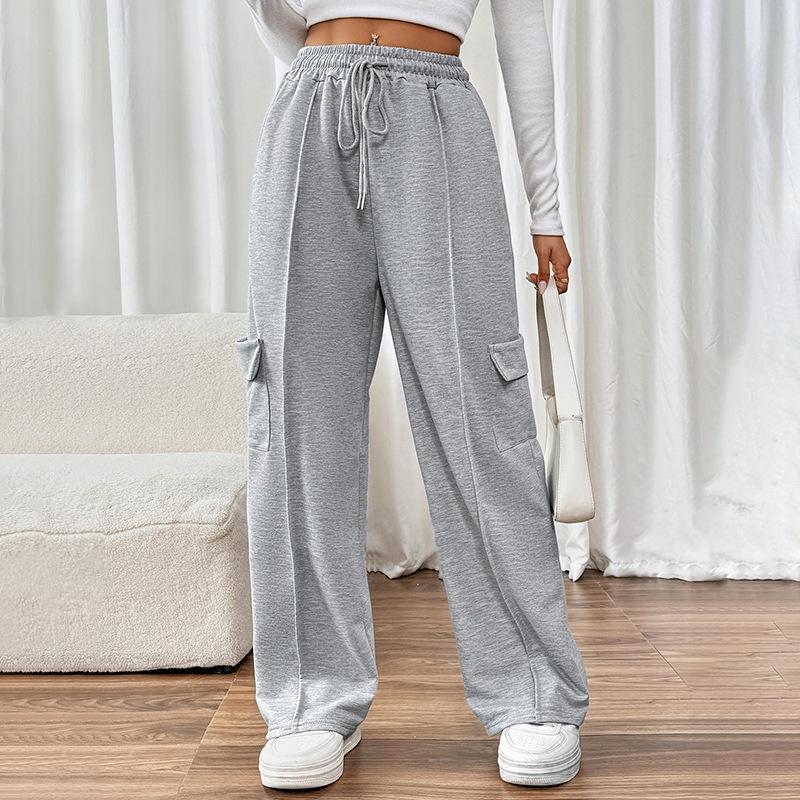 Women's Elastic High Waist Patchwork Straight-Leg Pants - 2025 New European & American Style