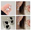 1Pair Korean Style Asymmetric Pearl Zircon Ear Clips For Women Personality  Earrings Wedding Jewelry Birthday Gifts
