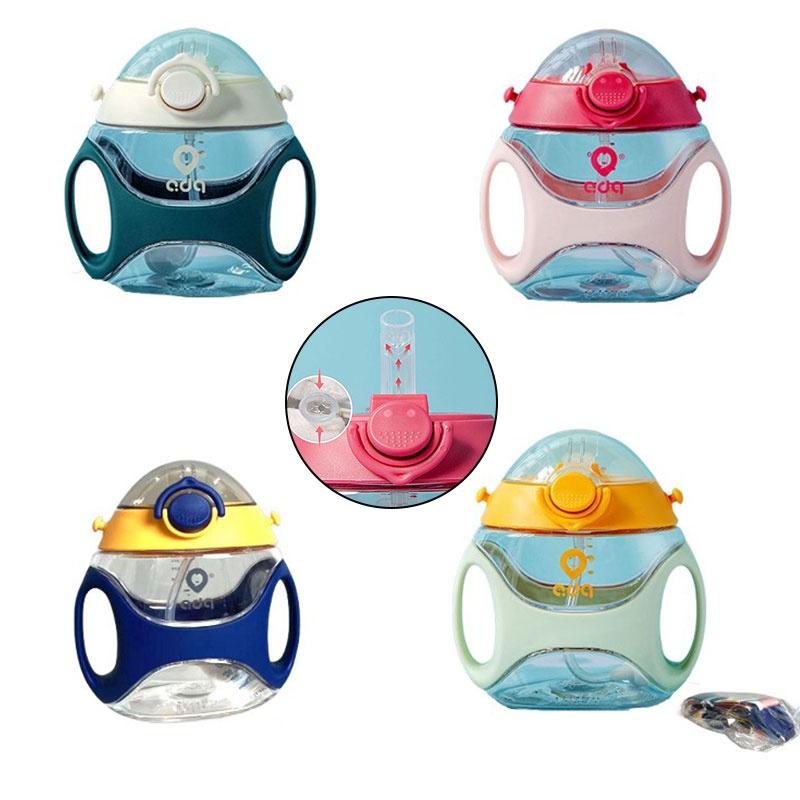 Loveduoqi Cartoon Kinder-Trinkbecher mit Strohhalm und Griff, Groß, Baby, Anti-Tropf und Anti-Verschlucken, Tragbare Wasserflasche, Hüpf-Training, Lern-Trinkbecher