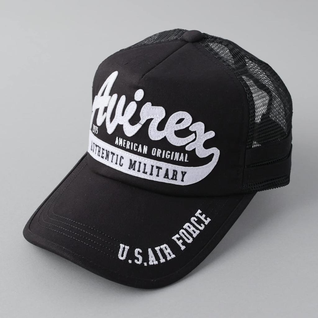 Boné Militar Avirex com Patch de Feltro Bordado e Tela Boné de Baseball Casual Americano Verão Autêntico Logo MA-1 Masculino, (Tamanho único, preto)