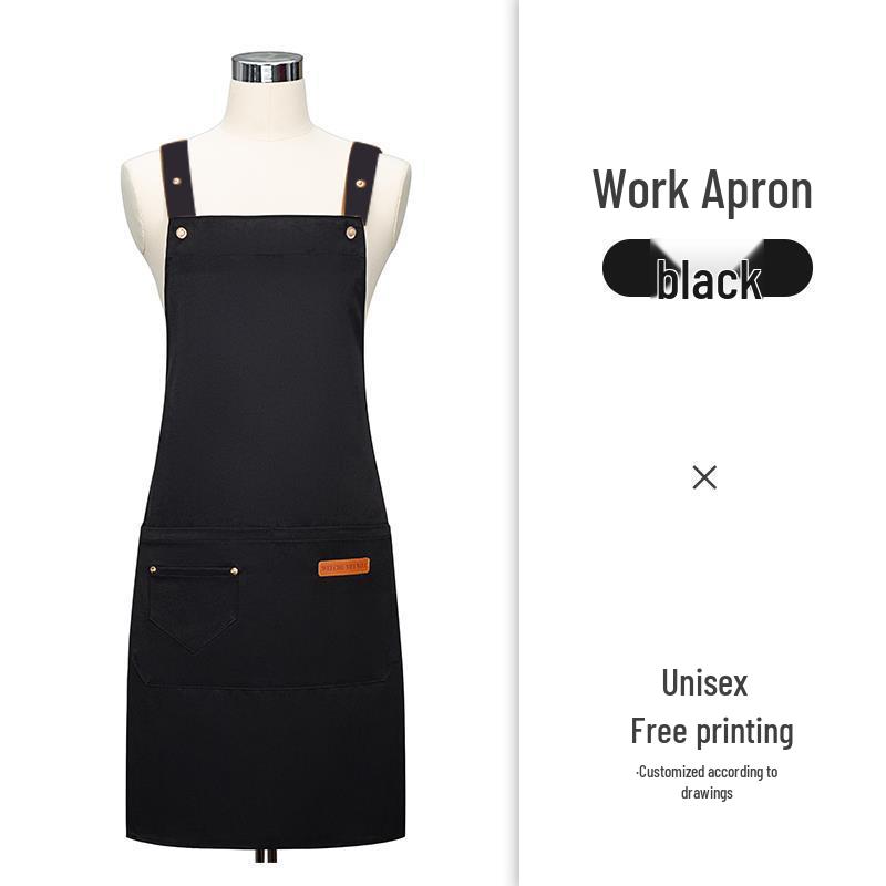 Men's Waterproof Oil-proof Logo Print Kitchen Apron for Home & Commercial Use