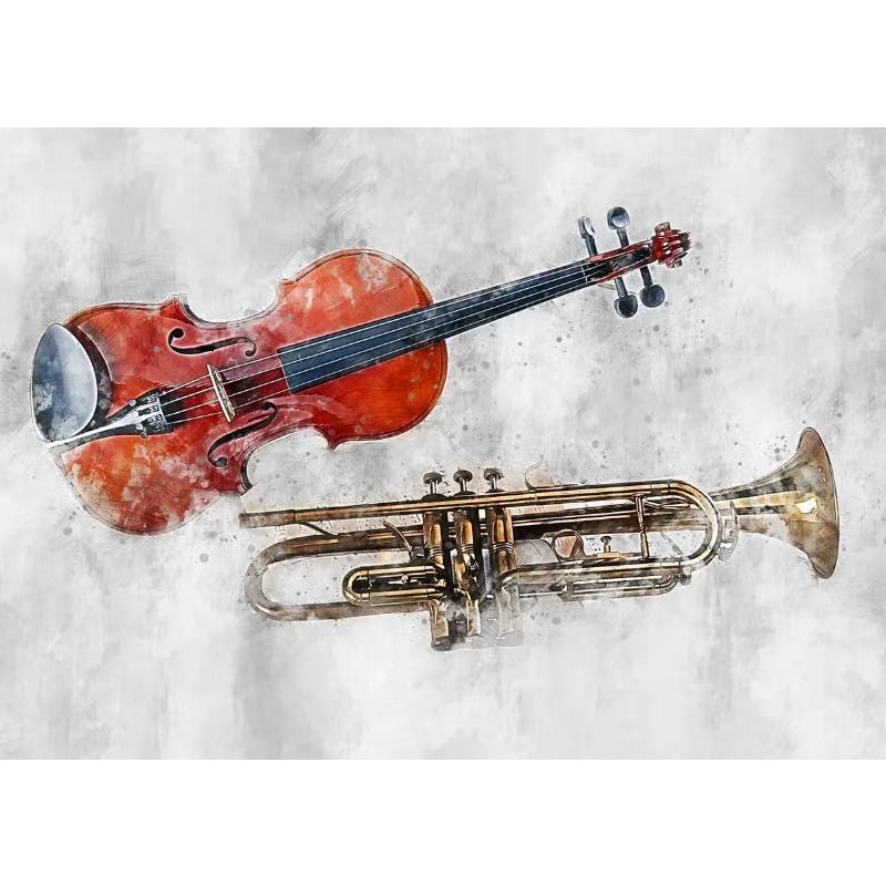 Watercolor Art Music Instrument Posters Saxophone Violin Cello Guitar Piano Canvas Print Paintings Caudros Wall Art Home Decor