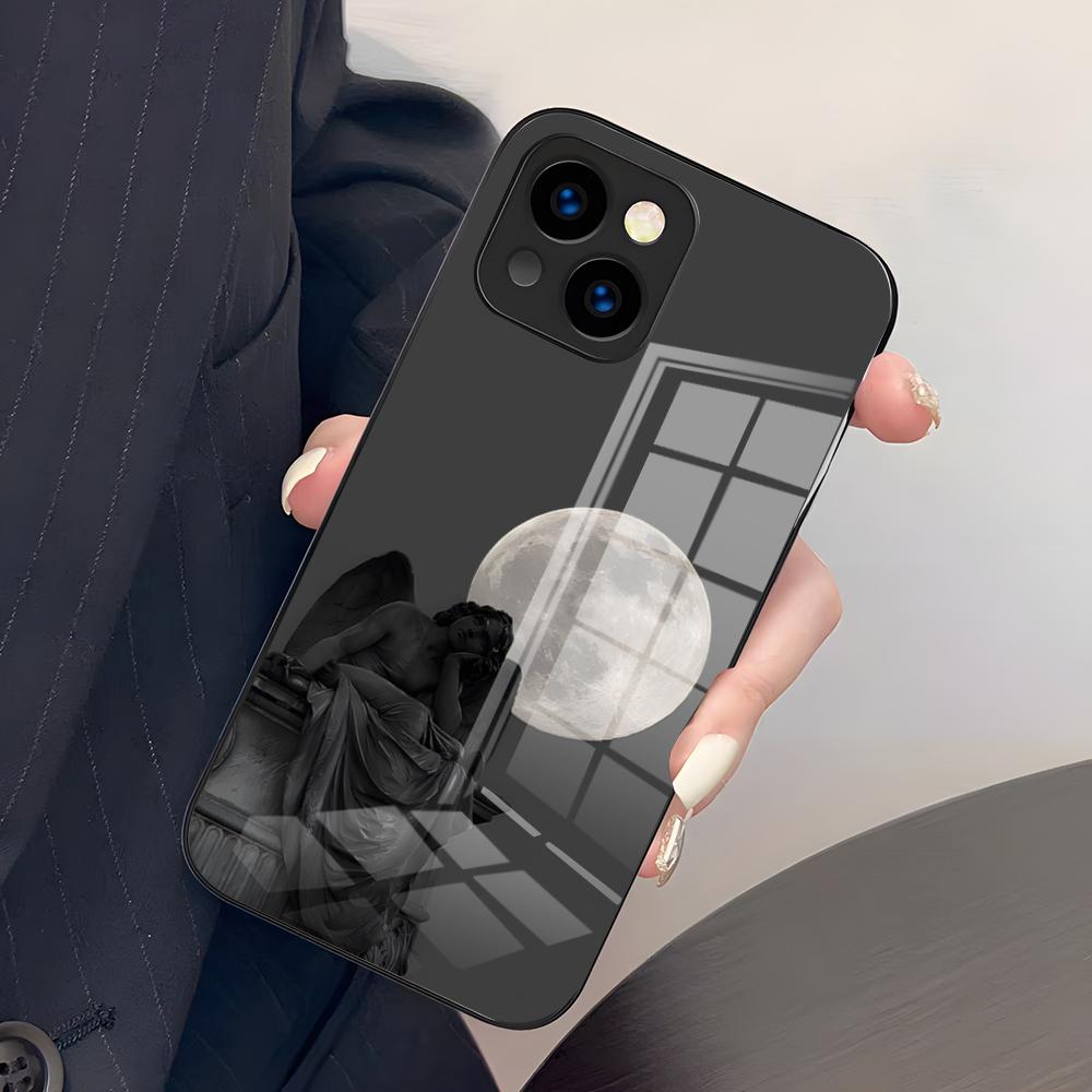 Black Angel Death Demon Phone Case For IPhone 17 Pro Max 15 Pro 16 14 Plus 12 13 Mini 11 Pro Shockproof Glass Cover