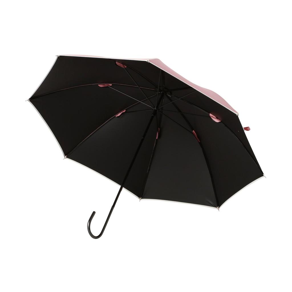 Francfranc Blackout Piping Long Umbrella, 50cm, Pink (For Rain or Shine)