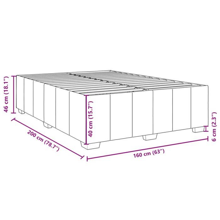 VidaXL Slat Bed Base with Mattress Light Grey 160x200cm Fabric 3285484