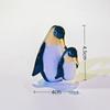 Mini Glass Penguin Figurine Cute Animal Household Tabletop Christmas Ornament Living Room Car Gifts Decoration Supplies New