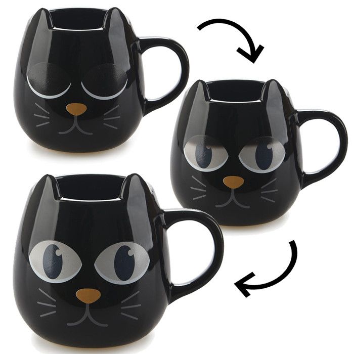 Mug - balvi - chat magique - noir - rond - compatible lave-vaisselle