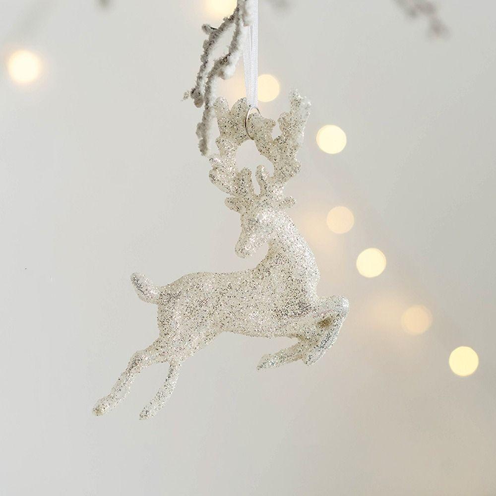 Niedliche Weihnachtsglitzer Elch Anhänger Cartoon Weihnachtsbaum Dekoration Partygeschenke