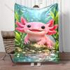 1PC Pink Axolotl Playing Underwater Blanket Suitable for Home Bedroom Sofa Travel Camping Blanket Various Sizes for Gifts