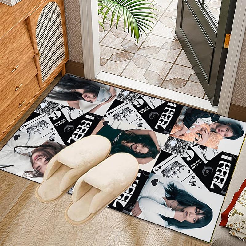 Kpop idle Rug Office Carpet Non-Slip Mat, Chair Rug Floor Covering for Gaming, Bedroom, Living Room , Home Decor Christmas Gift
