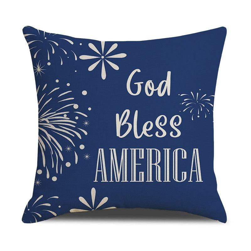 4Th Of July Printed Home Decor Pillow Cover Bedroom Living Room Sofa Decoration Polyester Cushion Cover With Zipper