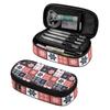 Pen Case 300D Polyester Printed Zip Around Closure with Removable Pen Slot Divider Mesh Pocket and Main Storage for Students