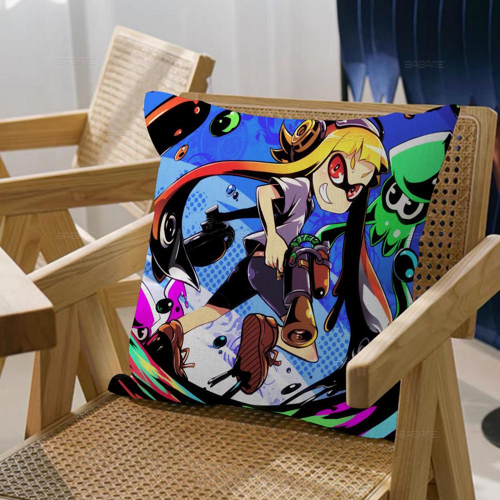 Splatoon Pillow Gift Home Office Decoration Bedroom Sofa Car Cushion Cover Case 45x45