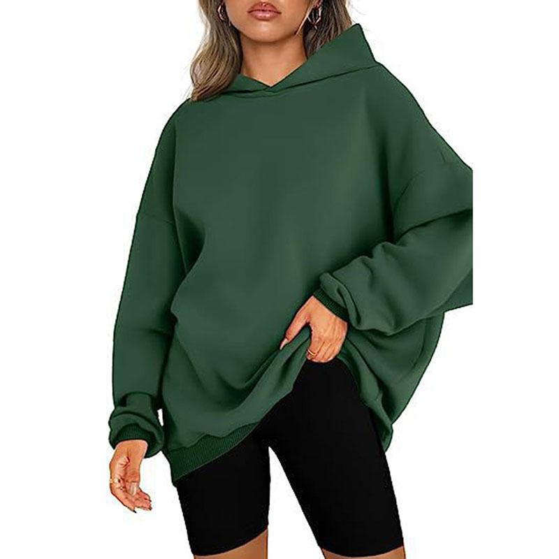 2026 Fall Winter New Loose Hoodies Pullovers Women Oversized Casual Solid Plus Velvet Sweatshirts Female Hoody Clothes