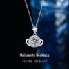 S925 Sterling Silver Moissanite Cosmic Planet Pendant Necklace for Women - Light Luxury Clavicle Chain, Perfect Birthday Gift
