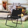 Folding Camping Chair Collapsible Load Bearing for Travel Barbecues Black Medium