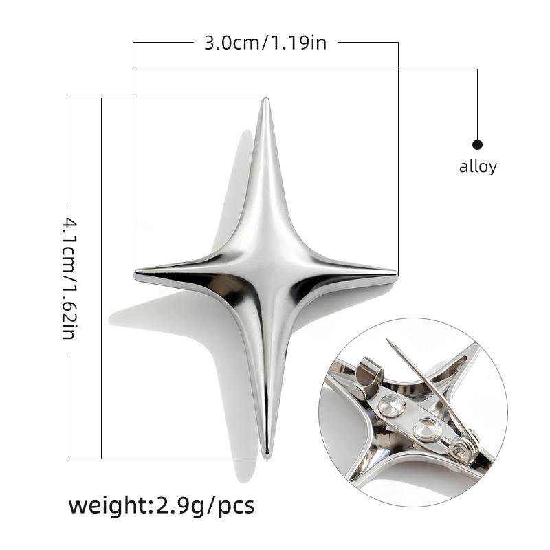 2pcs Universal Doji Brooch Clothes Bags Accessories Buckle Pin Collar Corner Decoration Four-pointed Star Pin