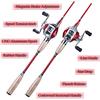 4 Sections Fishing Rod with 7.2:1 High Speed Baitcasting Reel Portable Fishing Rod Set Fishing Tools
