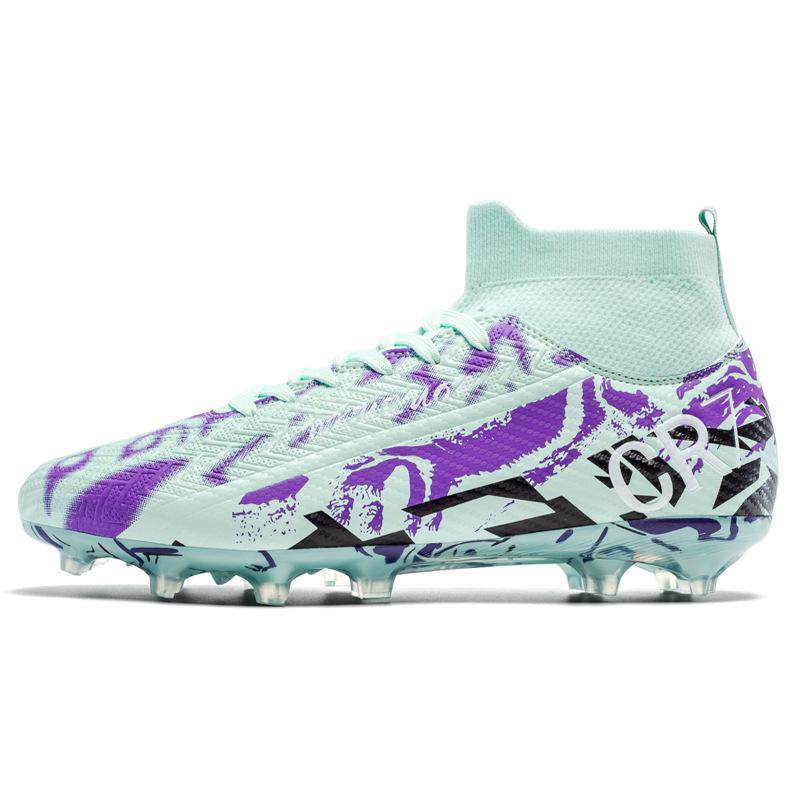 Unisex High-Top Football Shoes for Artificial Turf with Long Spikes, Suitable for Students and Adults, Ideal for Training and Matches.