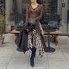 2026 Korean Chic Retro Plaid Asymmetrical Skirt