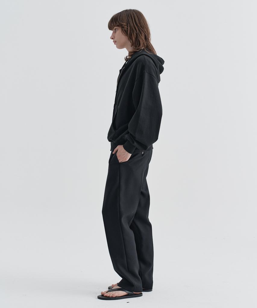 Ezio Riv Semi-Over Fit Hood Zip-Up_Black