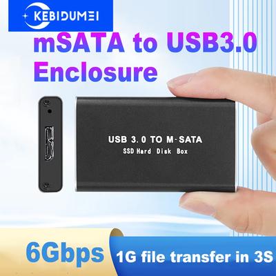 Mini SSD Kutusu mSATA'dan USB 3.0'a SSD Muhafazası Harici Sabit Disk Disk Kutusu Depolama Kutusu Adaptörü 30*30/50 mSATA HD Sabit Disk için