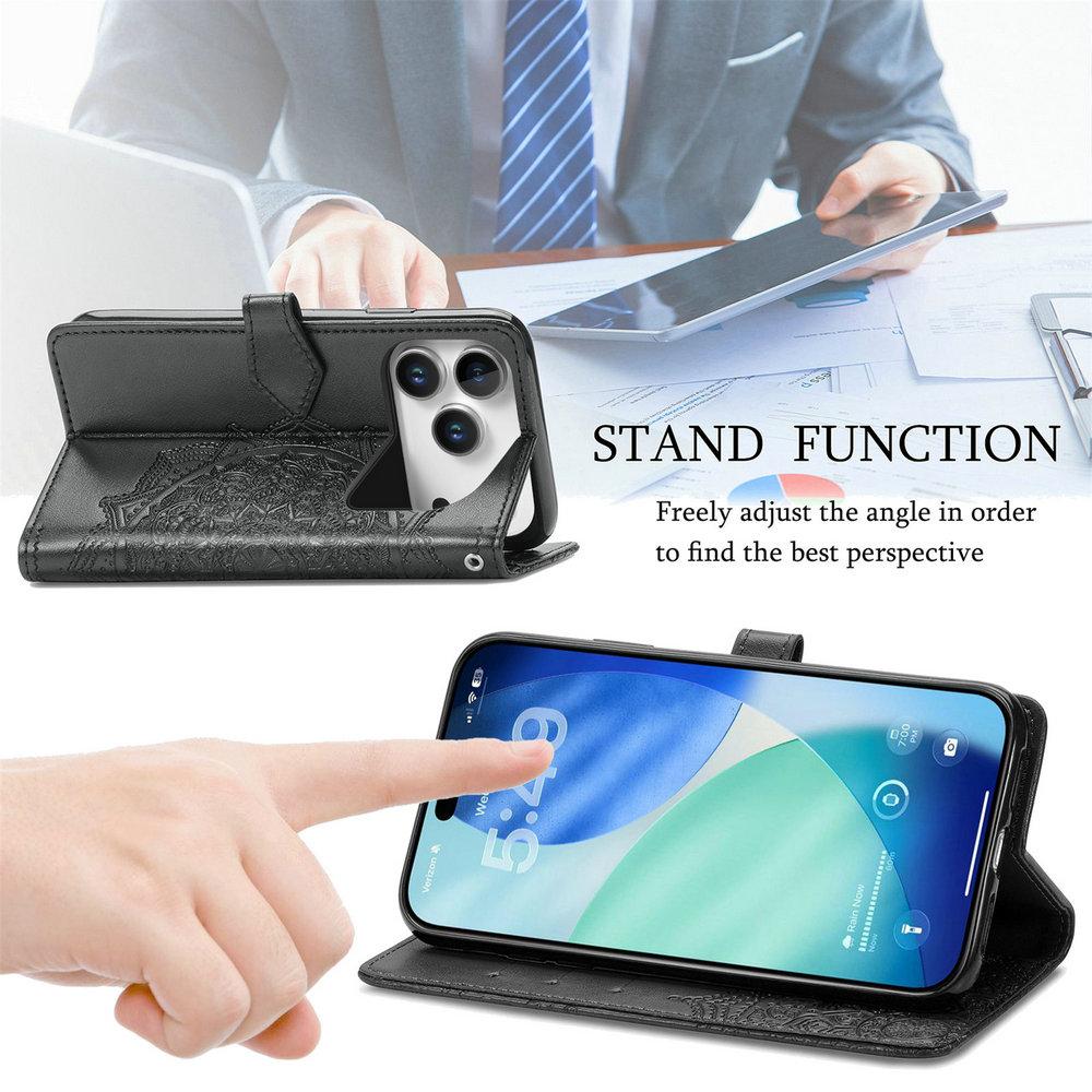 For iPhone17 Pro Max 5G 2026 Flip Case 3D Mandala Wallet Leather Etui iPhone 17 Pro Case iPhone17 Air 16 16E 15 Plus 14 13 12 11