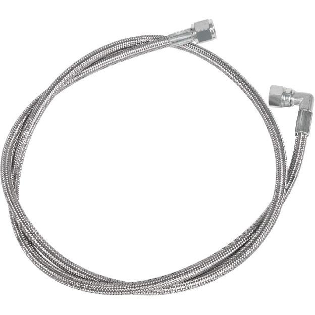 Steel Braided Turbo Oil Feed Line 48" Length - 4AN 90 Degree Straight Hose End Pressure Stainless Remote Turbocharger Sensor Teflon 4AN 551867