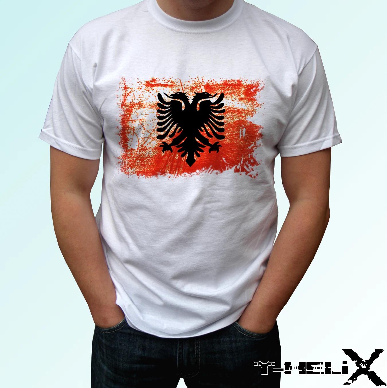 

Albania Flag - white kids boys T-Shirt top country design - s s kids & baby sizes 100