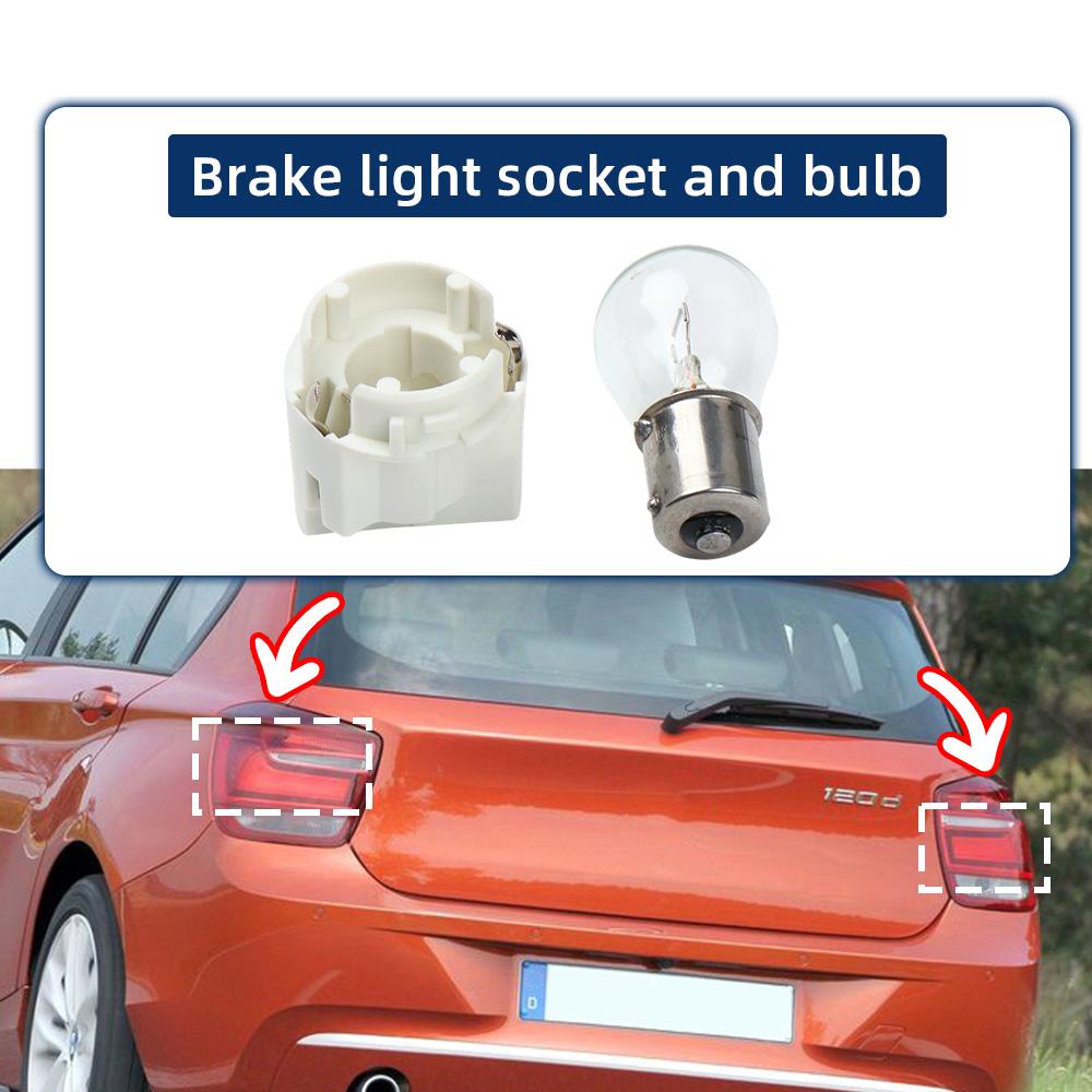 Car Rear Brake Light Bulb Holder Socket With P21W Bulb For BMW E32 E38 E61 E71 E72 525i 530i 735i 750iL X6 Tail Light Holder