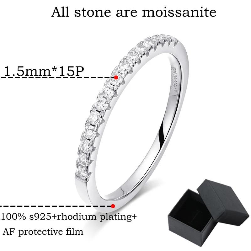 Smyoue Test Passed Moissanite Ring Matching Wedding Diamond Band for Women 925  Silver Female Crown Single Tail Ring