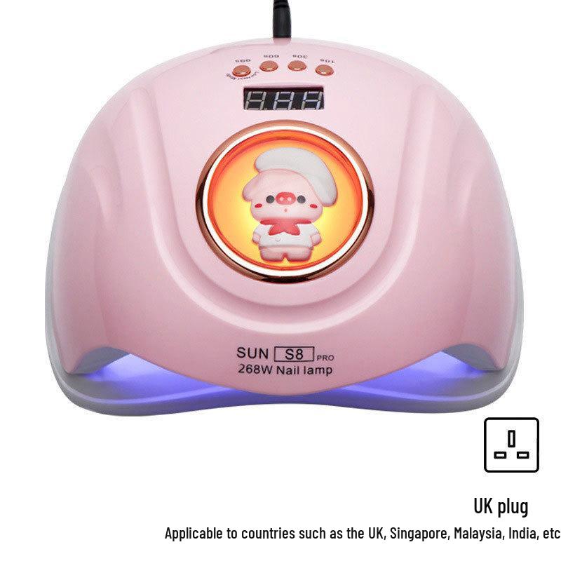 268W Dual-Hand UV/LED Nail Lamp for Fast Drying with Cartoon Design