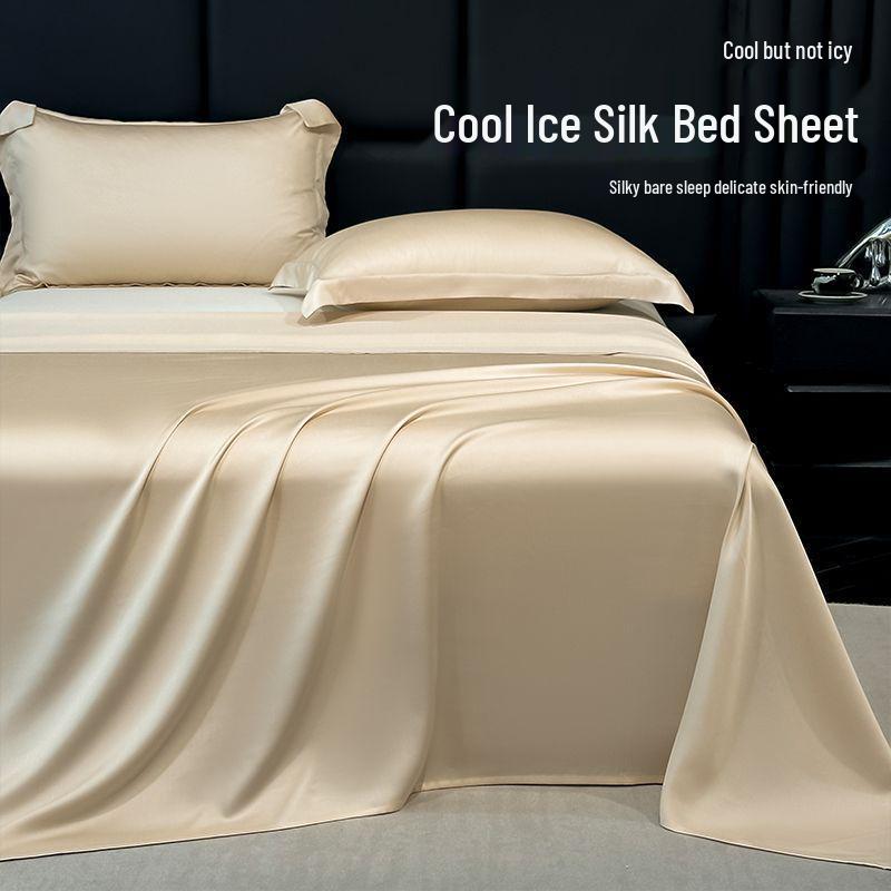 Juego de Ropa de Cama de Seda Helada de Verano Refrescante - Funda Nórdica Lavable y Transpirable, Funda de Almohada para Dormitorios de Estudiantes Individuales