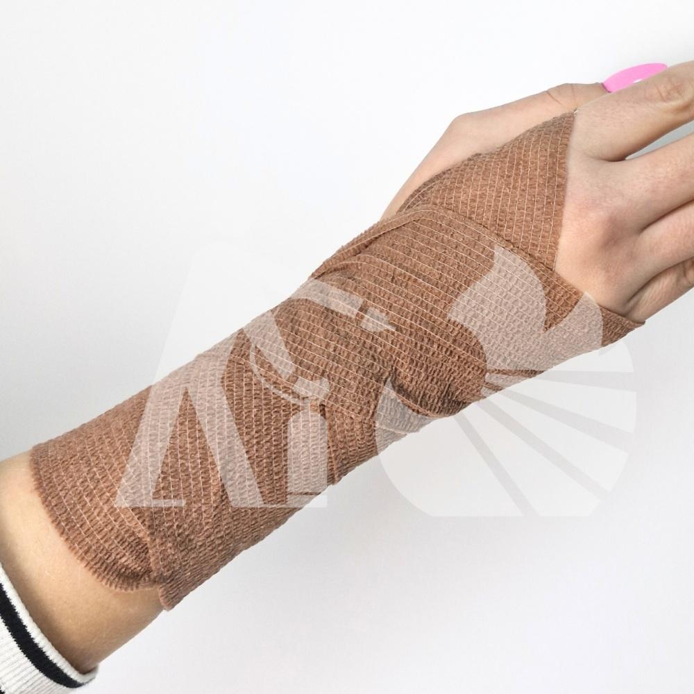 Cohesive Self-Adhesive Bandage 10cm x 4.5m Flesh Color Elastic Latex-Free Coban 1 Piece