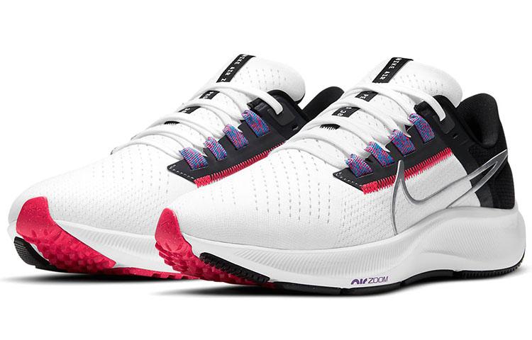 Nike Air Zoom Pegasus 38 White Black Flash Crimson Women's CW7358-101