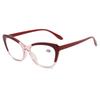 Elegant Cat Eye Reading Glasses for Women Chic Color Block Frame Clear Lens Fashionable Computer Screen Presbyopia 0 To 4.0