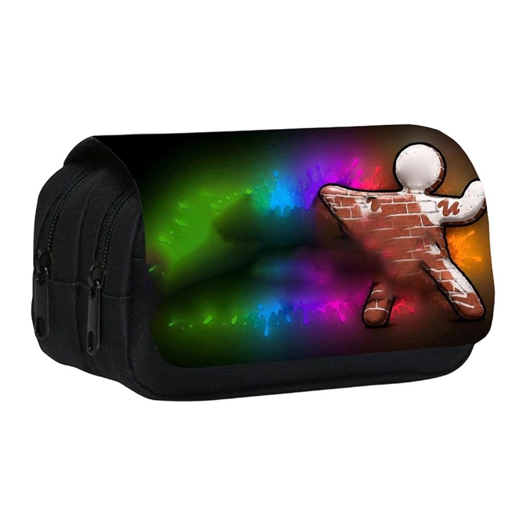 Printed Double-Layer Pencil Case for Students, Large Capacity Stationery for Pens and Pencils
