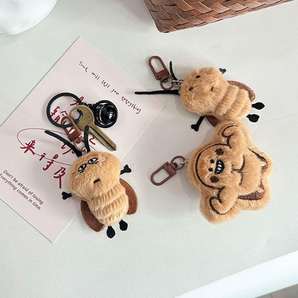 Niedliche Cartoon Plüsch Kakerlake Puppe Schlüsselanhänger Weiche Stoffpuppen Taschenanhänger Dekoration Auto Schlüsselanhänger Zubehör Mädchen Geschenke