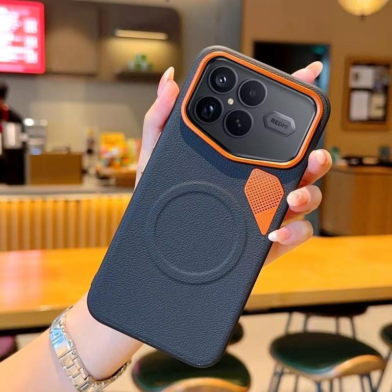 High End Luxury Business Leather for Magsafe Case for POCO F8 Ultra F8 Pro Skin Friendly Magnetic Wireless Charge Protect Shockproof Bumper Cover