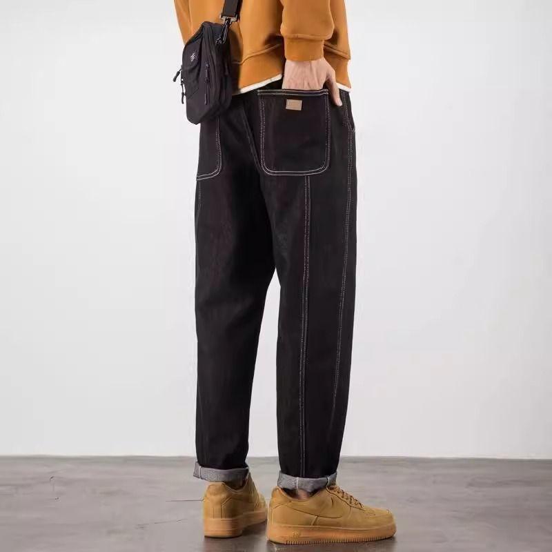 Pánské ležérní retro punkové harémové džíny - Volný střih, Široká nohavice, Design se stahovací šňůrkou