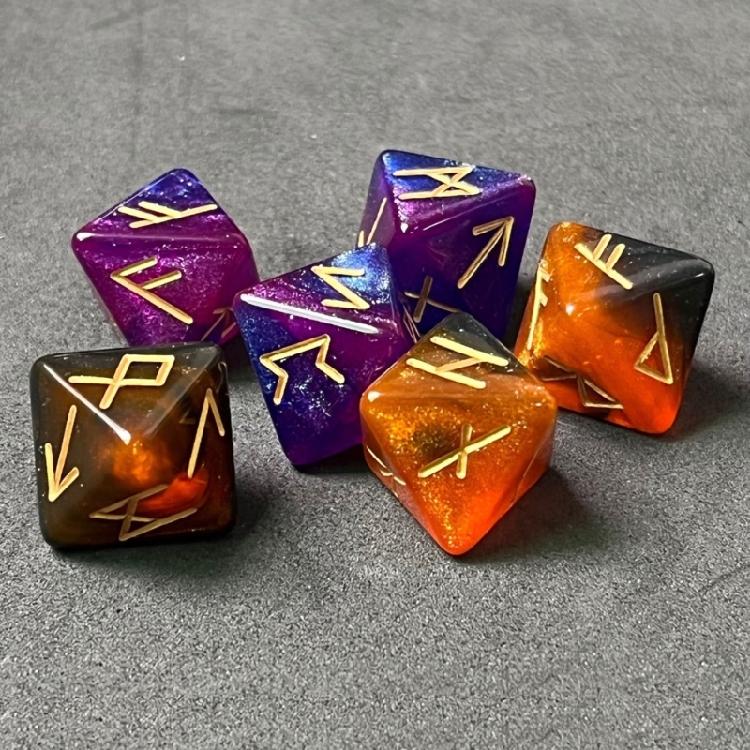 6pcs Mystical Divination Dices 8-Sided Astrologys Learning Prediction Dices for Enhancing Role Playing Game Experience