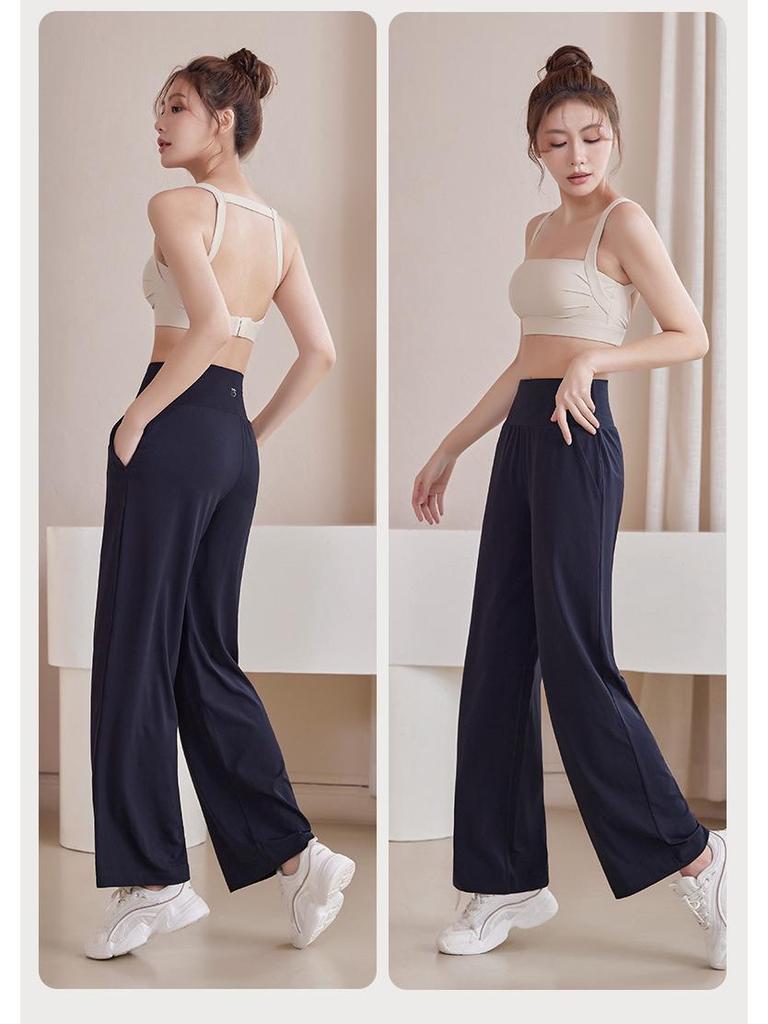 Plus Size High Waist Yoga Pants - Women's Quick Dry, Loose Wide Leg Fitness Long Pants
