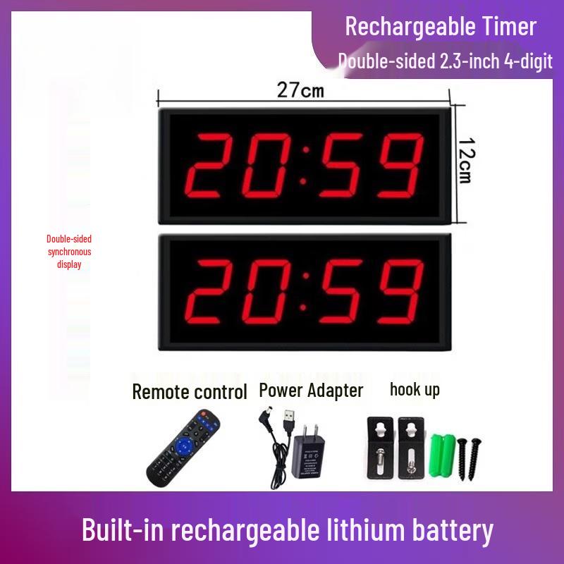 Handun 2.3-inch 4-Digit Dual-Sided Rechargeable LED Timer